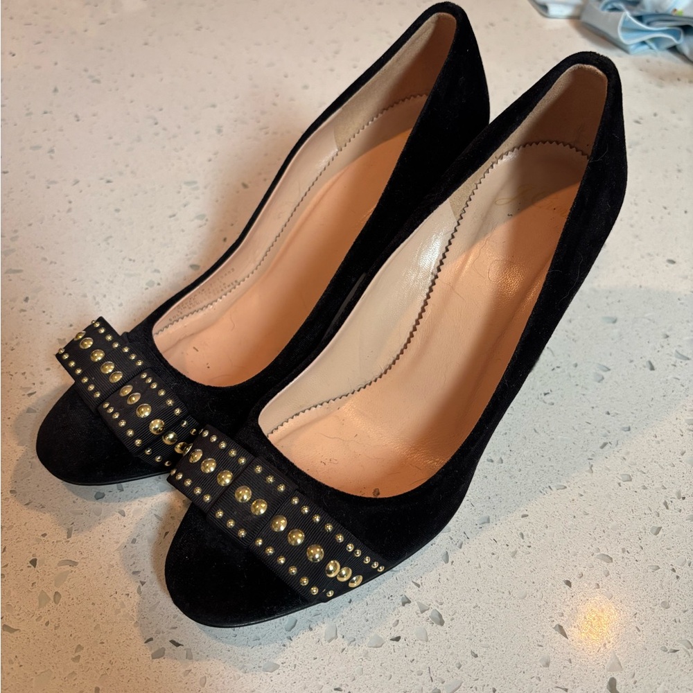 J Crew Black Velvet Studded Women's Shoes